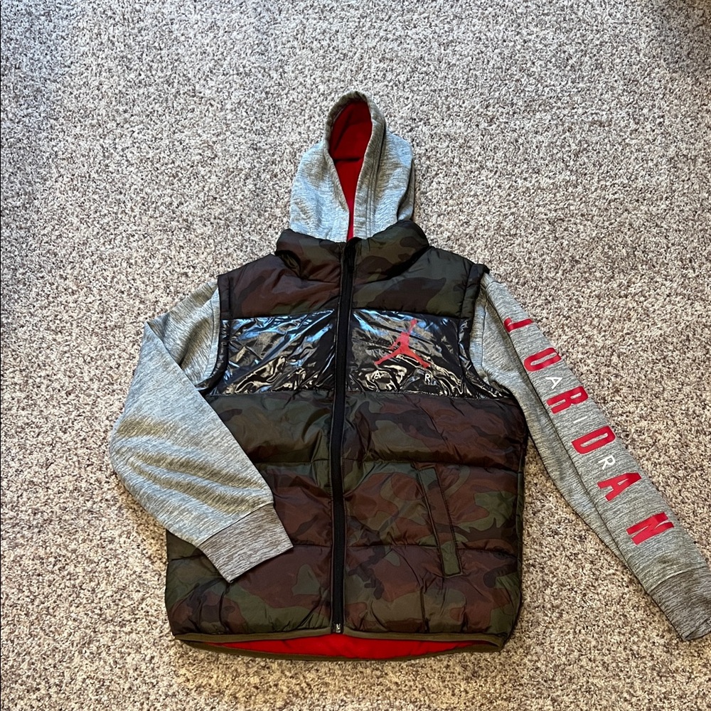 Jordan Camo Vest with Gray and Red Accents